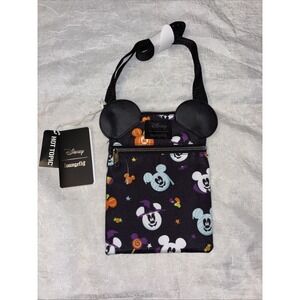 Loungefly Disney Mickey & Minnie Mouse  Halloween Crossbody Passport Bag NWT